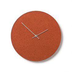 Clockies Betonové hodiny 30 cm - červené/stříbrné