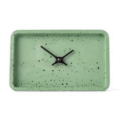 Clockies Stolní betonové hodiny obdélníkové - zelené