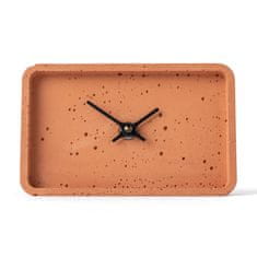 Clockies Stolní betonové hodiny obdélníkové - oranžové