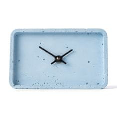 Clockies Stolní betonové hodiny obdélníkové - modré