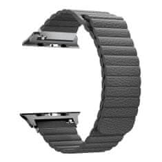 BStrap Leather Loop řemínek na Apple Watch 42/44/45mm, Gray