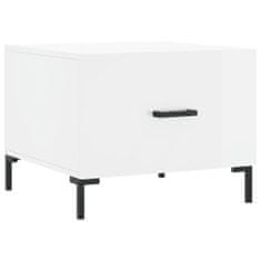 Greatstore Konferenční stolek lesklý bílý 50 x 50 x 40 cm kompozitní dřevo