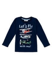 WINKIKI Chlapecké tričko s dlouhým rukávem Fly With Me tmavě 116