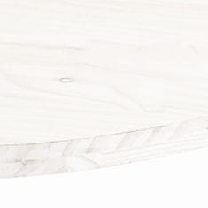 Vidaxl Stolní deska bílá 70 x 35 x 2,5 cm masivní borové dřevo oválná