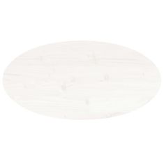 Vidaxl Stolní deska bílá 70 x 35 x 2,5 cm masivní borové dřevo oválná
