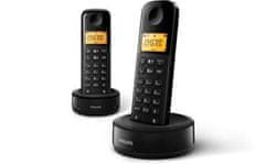 Philips Bezdrátový telefon D1602B/53 černý