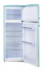 Domo Retro lednice s mrazákem nahoře - tyrkysová - DOMO DO91705R