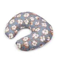 Flumi Polštář na krmení croissantů - námořnická modř + bílé květy