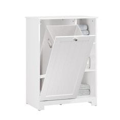 SoBuy SoBuy BZR105-W Prádelní skříň s výklopným sáčkem na prádlo Koš na prádlo Koupelnová skříňka Bílá 60x86x37cm