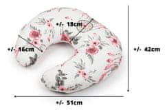Flumi Krmení croissant polštář - bílé + růžové květy