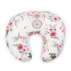 Flumi Krmení croissant polštář - bílé + růžové květy