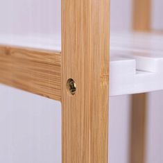 Koopman Dřevěná koupelnová polička 3 úrovně bílá 79 cm
