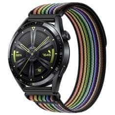 BStrap Velcro Nylon řemínek na Xiaomi Watch S1 Active, black rainbow