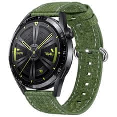 BStrap Denim řemínek na Huawei Watch GT/GT2 46mm, olive green