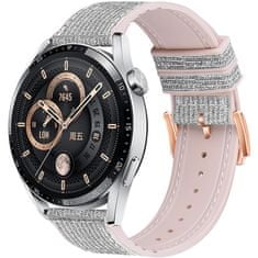 BStrap Glitter řemínek na Huawei Watch GT2 42mm, silver