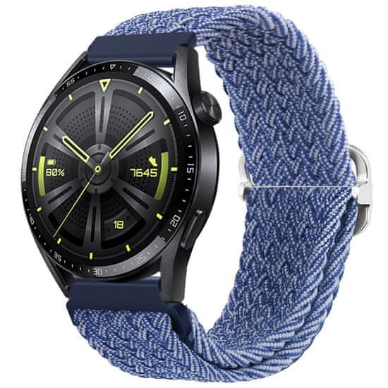 BStrap Braid Nylon řemínek na Huawei Watch GT3 42mm, blue white