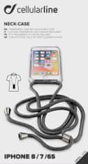 CellularLine Transparentní zadní kryt Neck-Case s černou šňůrkou na krk pro Apple iPhone 7/8/SE (2020/2022)