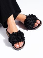 Amiatex Luxusní dámské černé nazouváky bez podpatku + Ponožky Gatta Calzino Strech, černé, 36