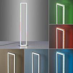 PAUL NEUHAUS LEUCHTEN DIREKT is JUST LIGHT LED stojací svítidlo stříbrná barva, nožní vypínač, stmívatelné Sidelight RGB Rainbow 2700-5000K LD 14640-55