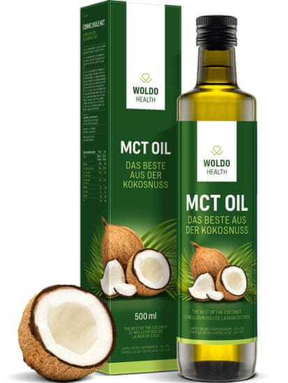 WoldoHealth® MCT olej 100% kokosového oleje 500 ml
