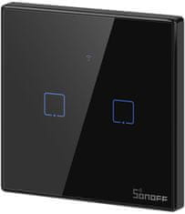 Sonoff Chytrý vypínač WiFi + RF 433 T3 EU TX (2-channel) černá