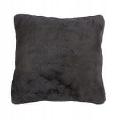 Uniglob Chlupatý dekorační polštářek černý 45 x 45 cm