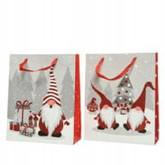 Kaemingk Vánoční dárková taška odstíny šedé 32 cm