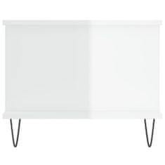 Greatstore Konferenční stolek lesklý bílý 90 x 50 x 40 cm kompozitní dřevo