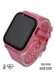 Dětské růžové 4G smart hodinky KLT7-2024 8GB s GPS
