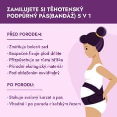 Těhotenský podpůrný pás 5 v 1, Starorůžová, XL