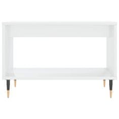 Greatstore Konferenční stolek lesklý bílý 60x50x40 cm kompozitní dřevo