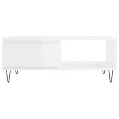 Greatstore Konferenční stolek lesklý bílý 90 x 60 x 35 cm kompozitní dřevo