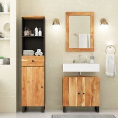 Greatstore 3dílná koupelnová sestava masivní akáciové dřevo