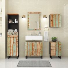 Vidaxl 5dílná koupelnová sestava masivní recyklované dřevo