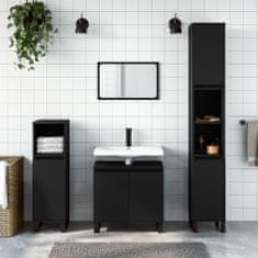 Greatstore Koupelnová skříňka černá 58 x 33 x 60 cm kompozitní dřevo