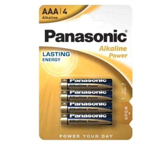 INTEREST Alkalické baterie Panasonic Power AAA - Blistr 4 ks.