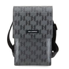 Karl Lagerfeld Plague Monogram peněženková taška na telefon Šedá