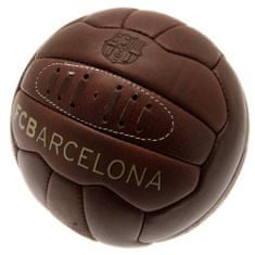 FotbalFans Fotbalový Míč FC Barcelona Retro, Pravá kůže, Zlatý potisk, Vel. 5