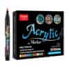 Netscroll Akrylové fixy/markery (24 ks), živé barvy, vynikající krytí, voděodolné, ideální pro tvorbu na kameni, dřevě, keramice, papíru, skle, bez zápachu, na vodní bázi, AcrylicMarkers
