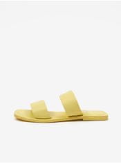 Vero Moda Žluté dámské kožené pantofle VERO MODA Sun Glow 39