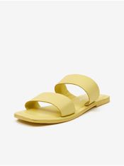 Vero Moda Žluté dámské kožené pantofle VERO MODA Sun Glow 37