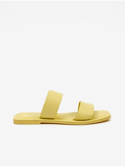 Vero Moda Žluté dámské kožené pantofle VERO MODA Sun Glow
