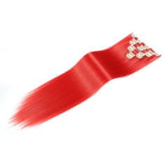 Trendy Vlasy Clip in sada STANDARD - 57 cm - odstín RED