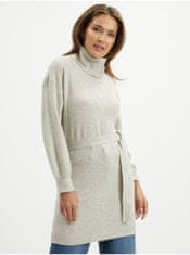 Jacqueline de Yong Šedé dámské žíhané svetrové šaty s rolákem JDY Rue L