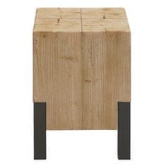 MCW Stolička L76, dřevěná stolička, průmyslový kovový masiv s certifikátem MVG, přírodní barva