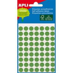 Apli Etikety, zelené, kruhové, průměr 8 mm, 288 etiket/balení, 2047