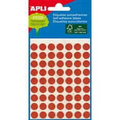 Apli Etikety, červené, kruhové, průměr 8 mm, 288 etiket/balení, 2046