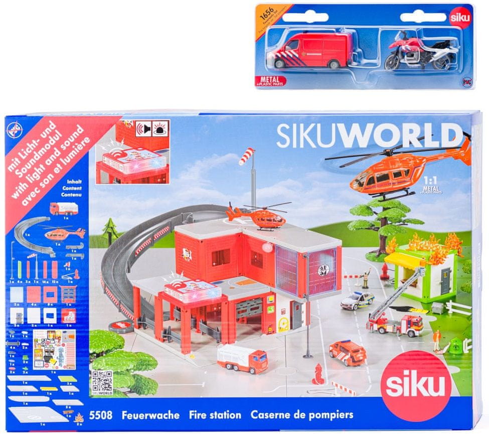Levně SIKU World - požární stanice s hasičským autem