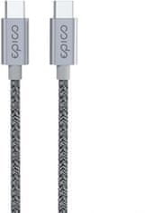EPICO kabel USB-C - USB-C, opletený, 60W, 1.2m, šedá