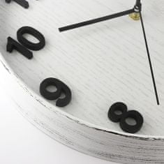 MPM QUALITY Designové plastové nástěnné hodiny MPM Beta, bílá